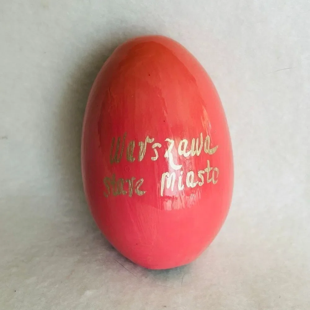 Warsaw Poland Hand Painted Wood Egg Sigismund’s Column Castle Square